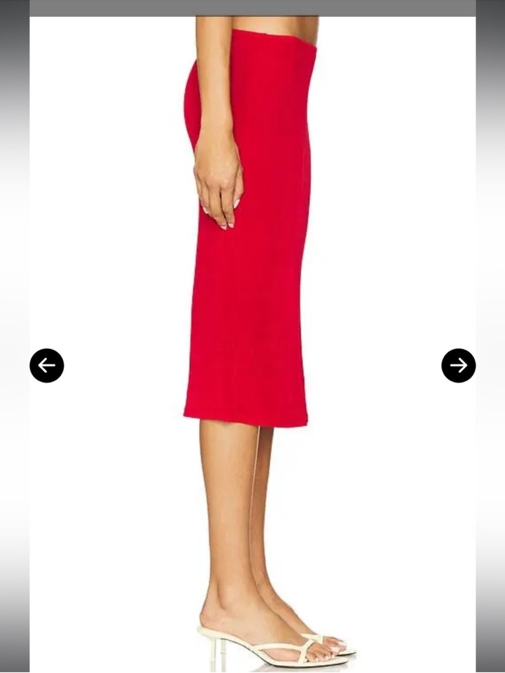 Danielle Guizio Red Midi Skirt - Picture 4 of 12